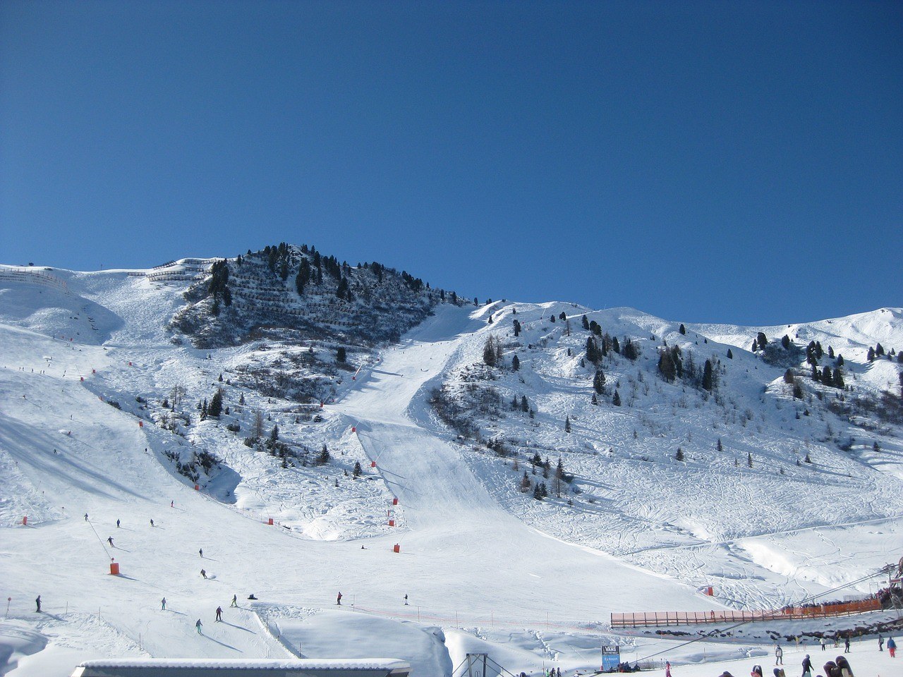 View slopes Mayrhofen Austria winter sports
